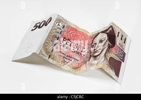 Detailansicht einer tschechischen 500 Kronen banconota | Dettaglio foto di un 500 ceca koruna banconota Foto Stock