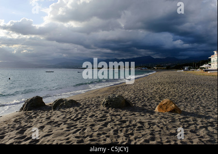 Spiaggia di Oliveri, Sicilia, Italia Foto Stock