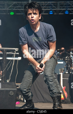 Gary Numan esegue a ben & jerrys gelato festival, Heaton Park, Manchester, Regno Unito, 22-07-2011 Foto Stock