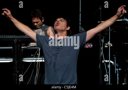 Gary Numan esegue a ben & jerrys gelato festival, Heaton Park, Manchester, Regno Unito, 22-07-2011 Foto Stock