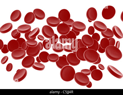 Alta risoluzione 3D render di cellule rosse del sangue Foto Stock