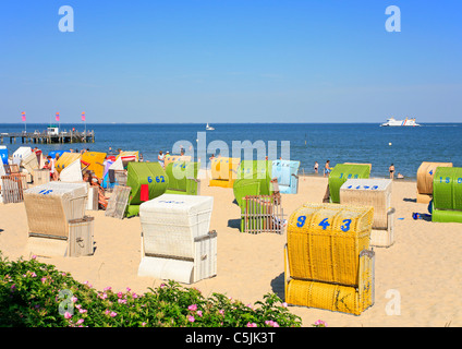 Spiaggia di Wyk, Foehr Isola, Nord Friesland, Schleswig-Holstein, Germania Foto Stock