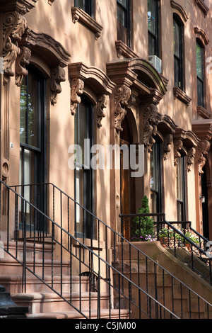 Dettaglio di arenaria in dewelling Brookyln New York NY USA Foto Stock