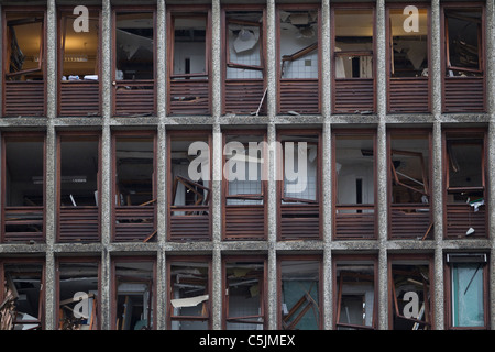 Distruzione in area politica di Oslo di terrore in cui le bombe fatte da Anders Behring Breivik edifici distrutti.Foto:Jeff Gilbert Foto Stock