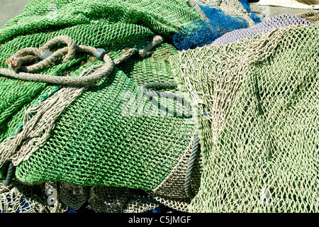 Le reti da pesca e affrontare in Andratx porta da maiorca isole baleari Foto Stock