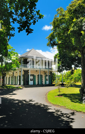 Chateau de mon Plaisir nel Sir Seewoosagur Ramgoolam Giardino Botanico Pamplemousses, Mauritius. Foto Stock