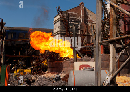 Un set cinematografico che mostra effetti speciali all'interno del Walt Disney Studios Park a Disneyland Paris in Francia Foto Stock