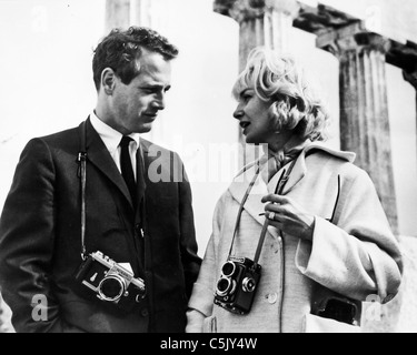 Paul Newman, Joanne Woodward in Atene, 1962 Foto Stock