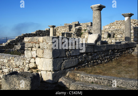 L'Albania. Byllis. Fondata dai Illirians nel IV secolo A.C. Inizio cristiana cattedrale. Quarto e quinto secolo. Foto Stock