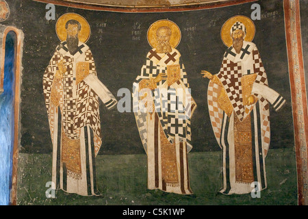 Kariye (Chora) Museo (moschea, il monastero e la chiesa). L affresco di San Basilio (Basilio il Grande), San Gregorio il Teologo Foto Stock