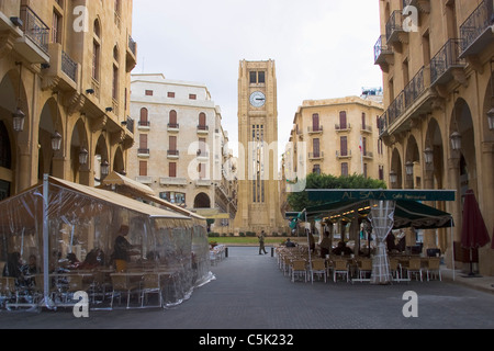 Torre dell Orologio in Place d'Etoile, Downtown, Beirut, Libano Foto Stock