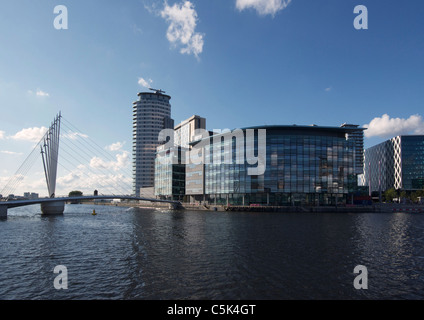 La BBC è di nuovo a casa in Media City, Salford Quays, Manchester Foto Stock