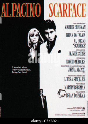 Scarface Anno: 1983 USA Regia: Brian De Palma film poster (Fr) Foto Stock