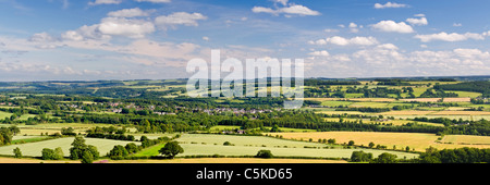 Guardando verso sud attraverso il Tyne Valley verso la città di Corbridge, Northumberland, Inghilterra Foto Stock