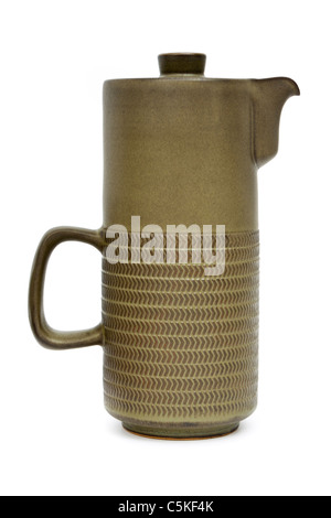 Denby retrò anni settanta verde oliva POT del caffè Foto Stock