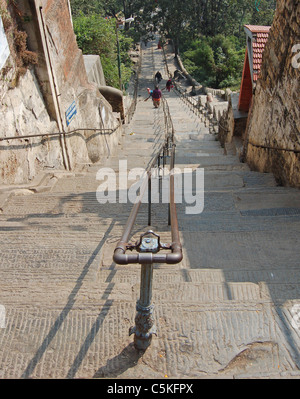 Passi fino al tempio di Kathmandu Foto Stock