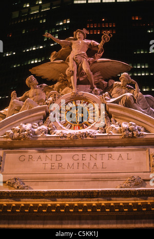 Grand orologio centrale e Met Life, NYC Foto Stock