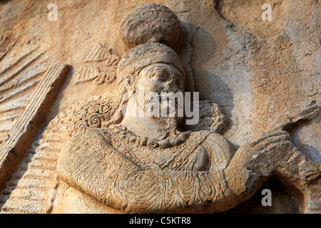 Il sollievo di Shapur II (370), la Taq-e Bostan, provincia Kermanshah, Iran Foto Stock