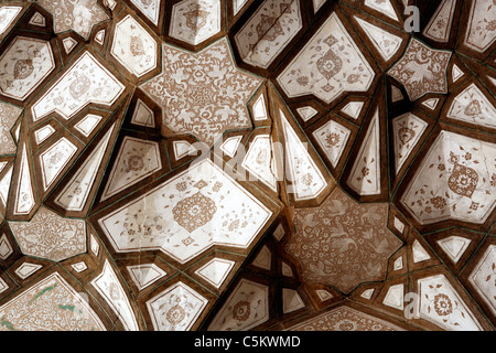 Pitture Murali in tecnica sgraffito (1560-1580), Nain, provincia di Isfahan, Iran Foto Stock