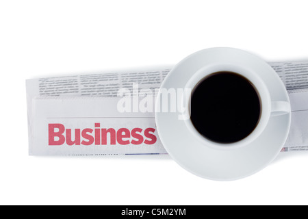 Business quotidiano e tazza di caffè Foto Stock