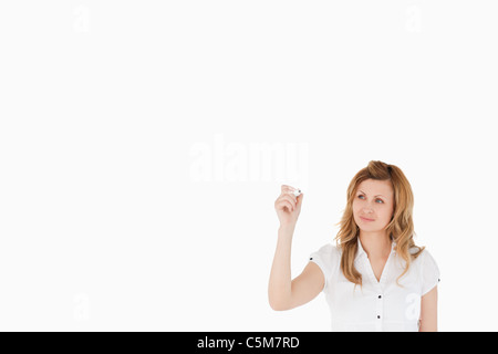 Pretty Woman il disegno di uno schema che guarda verso la telecamera Foto Stock