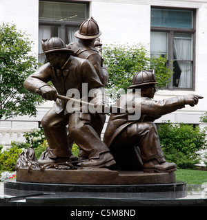 Massachusetts caduti vigili del fuoco Memorial Boston Foto Stock