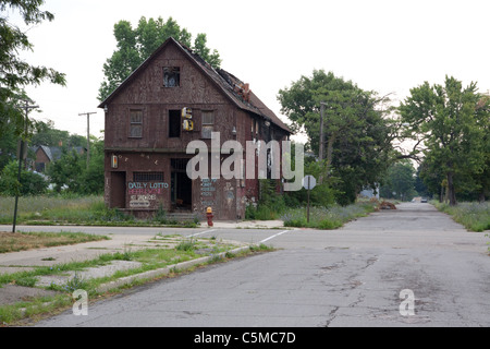 Edificio vacante Detroit Michigan STATI UNITI Foto Stock