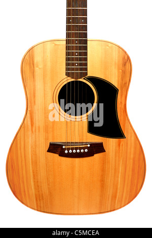Corpo isolato di solido legno, chitarra acustica Foto Stock