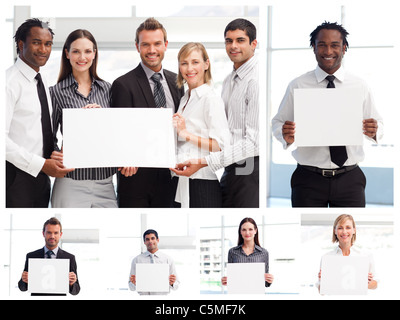 Collage di business persone azienda segni Foto Stock