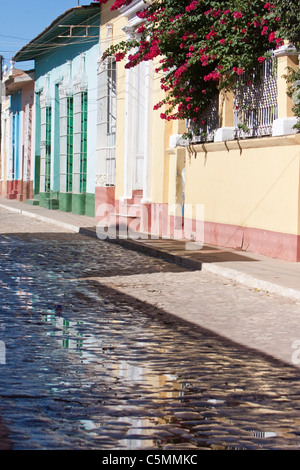 Cuba Trinidad. Scena di strada, colori pastello. Foto Stock