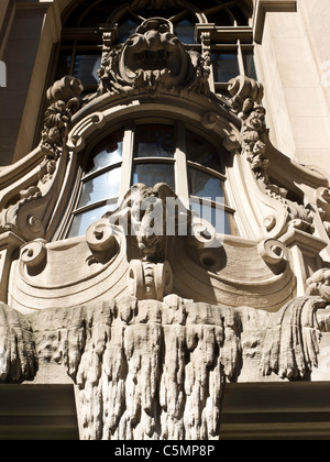 Ornano la facciata navale, New York Yacht Club, 37 West 44th Street, New York Foto Stock