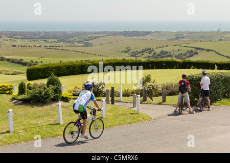 Piloti nel 2011 capitale costa per ciclo sponsorizzato ride a Devils Dyke vicino a Brighton nel South Downs National Park. Foto Stock