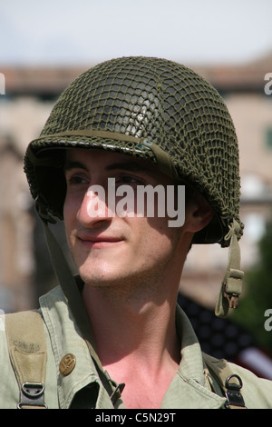 La seconda guerra mondiale la liberazione di Roma ri emanazione parade 4 giugno 1944, Roma, Italia 2011 Foto Stock