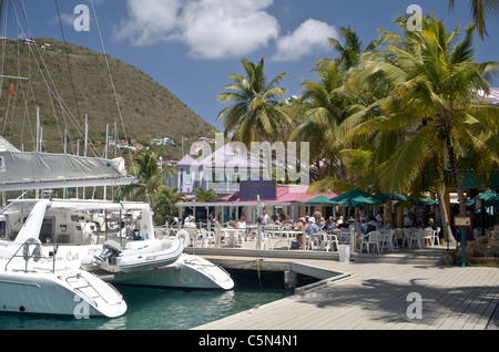 Marina nel sole dei Caraibi, Soper's Hole,Tortola. Foto Stock