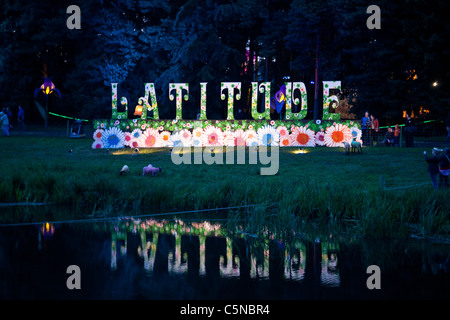 Latitude Festival segno, Henham Park, Suffolk, Inghilterra.R.U. Foto Stock