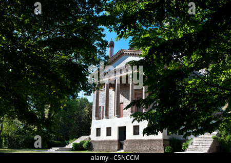 L'Italia,Veneto, Malcontenta di Mira, vista dal giardino di Villa Foscari (La Malcontenta), l'architetto Andrea Palladio. Foto Stock