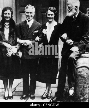 Charlie Chaplin, Amy Johnson, Lady Astor e George Bernard Shaw, 1949 Foto Stock