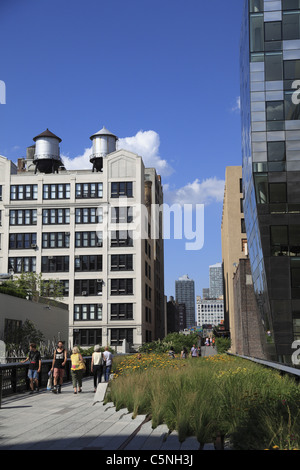 Highline Park, sezione 2 inaugurato nel giugno 2011, Manhattan, New York City, Stati Uniti d'America Foto Stock