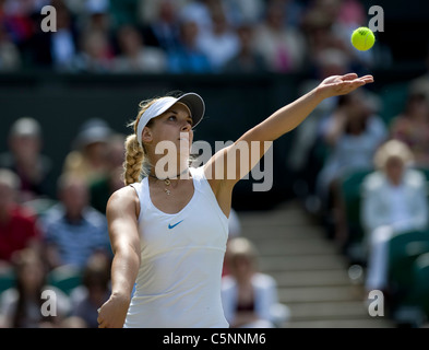 Sabine LISICKI (GER) in azione durante il torneo di Wimbledon Tennis Championships 2011 Foto Stock