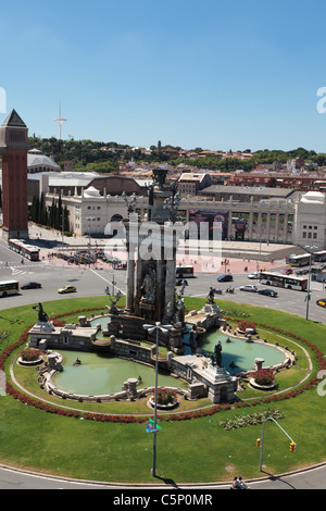 Barcellona, Spagna - 13 Luglio: Plaza de España vista dal Belvedere Centro commerciale Arena. Luglio 13, 2011 a Barcellona, Spagna. Foto Stock