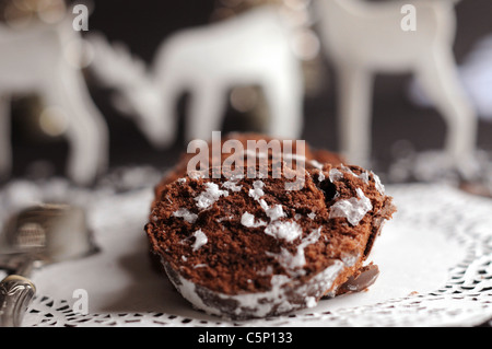 Il cioccolato rotolo svizzero Foto Stock