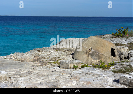 Vecchia pillola difensivo casella sulla Baia dei maiali, Cuba. Foto Stock