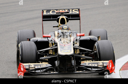 Nick Heidfeld (GER), Lotus Renault durante il tedesco di Formula One Grand Prix al Nuerburgring Foto Stock