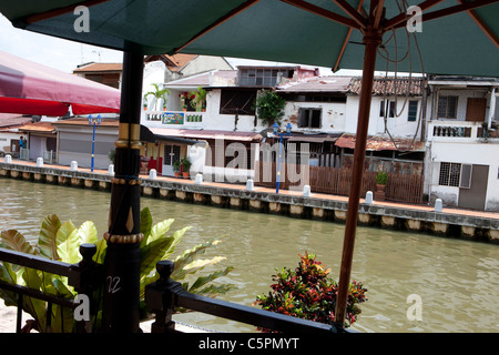 Melaka River Quays, Melaka, Malacca, Malaysia Foto Stock