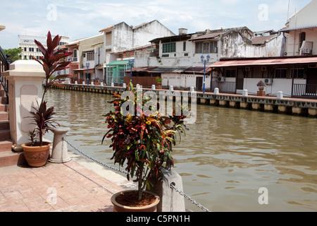 Melaka River Quays, Melaka, Malacca, Malaysia Foto Stock