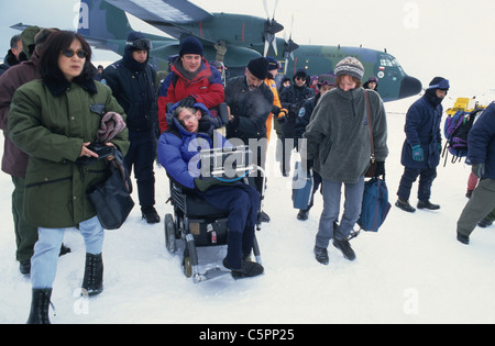 Stephen Hawking all'Antartica 1997 Foto Stock