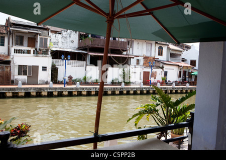 Melaka River Quays, Melaka, Malacca, Malaysia Foto Stock