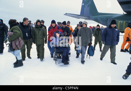 Stephen Hawking all'Antartica 1997 Foto Stock