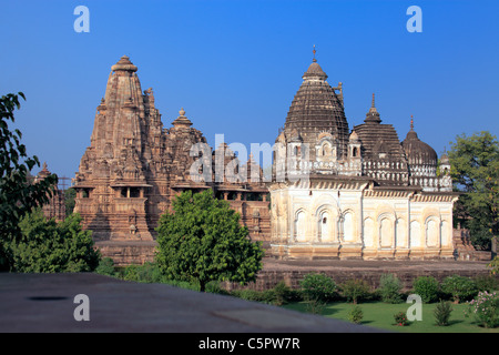 Tempio indù, Khajuraho, Madhya Pradesh, India Foto Stock