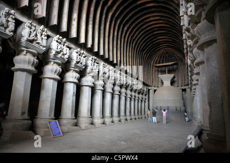 Chaytia (tempio buddista), 1° secolo a.c. Karli, India Foto Stock